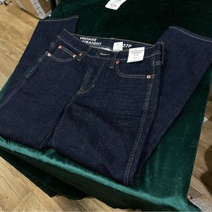 J Crew Vintage Slim Straight Women's Size 27P Petite Dark Wash Denim Blue Jeans